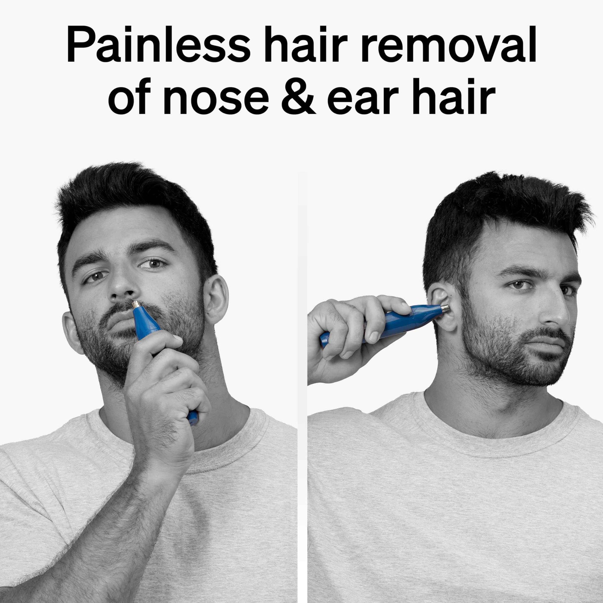 Schick Hair Trimmer, 3-in-1 Trimmer for Nose, Ear & Eyebrows, Painless Hair Removal, Cordless, Quick-Change Attachments, Waterproof, Expert Finish, Unisex Grooming