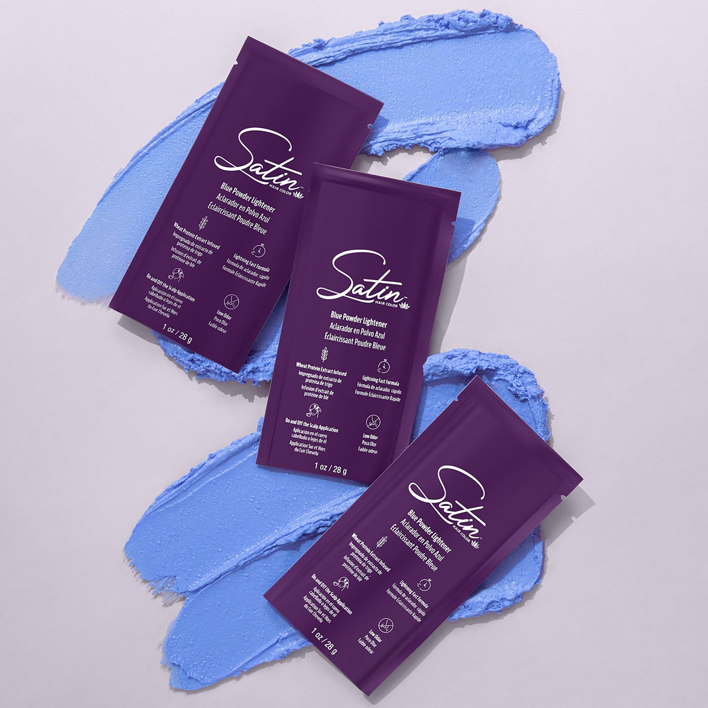 Satin 3 Pack, 1oz Bleach Packettes - Quick Blue Powder Lightener