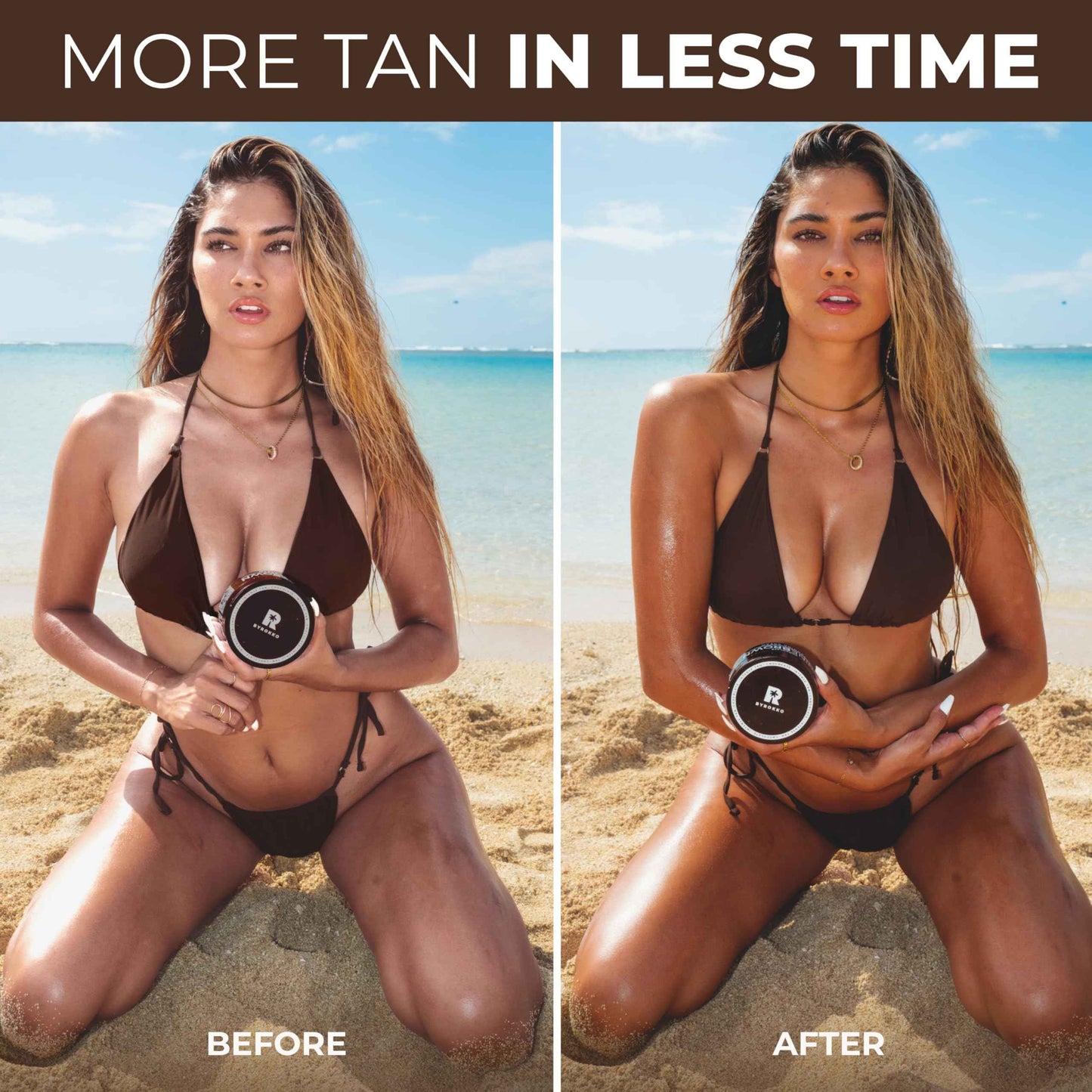 BYROKKO Shine Brown Chocolate Tan Accelerator Cream 6.8 Fl Oz, Outdoor Sun or Indoor Tanning Oil or Tanning Bed Lotion, Fast Bronzer with Premium Natural Ingredients for Deep, Long-Lasting Glow