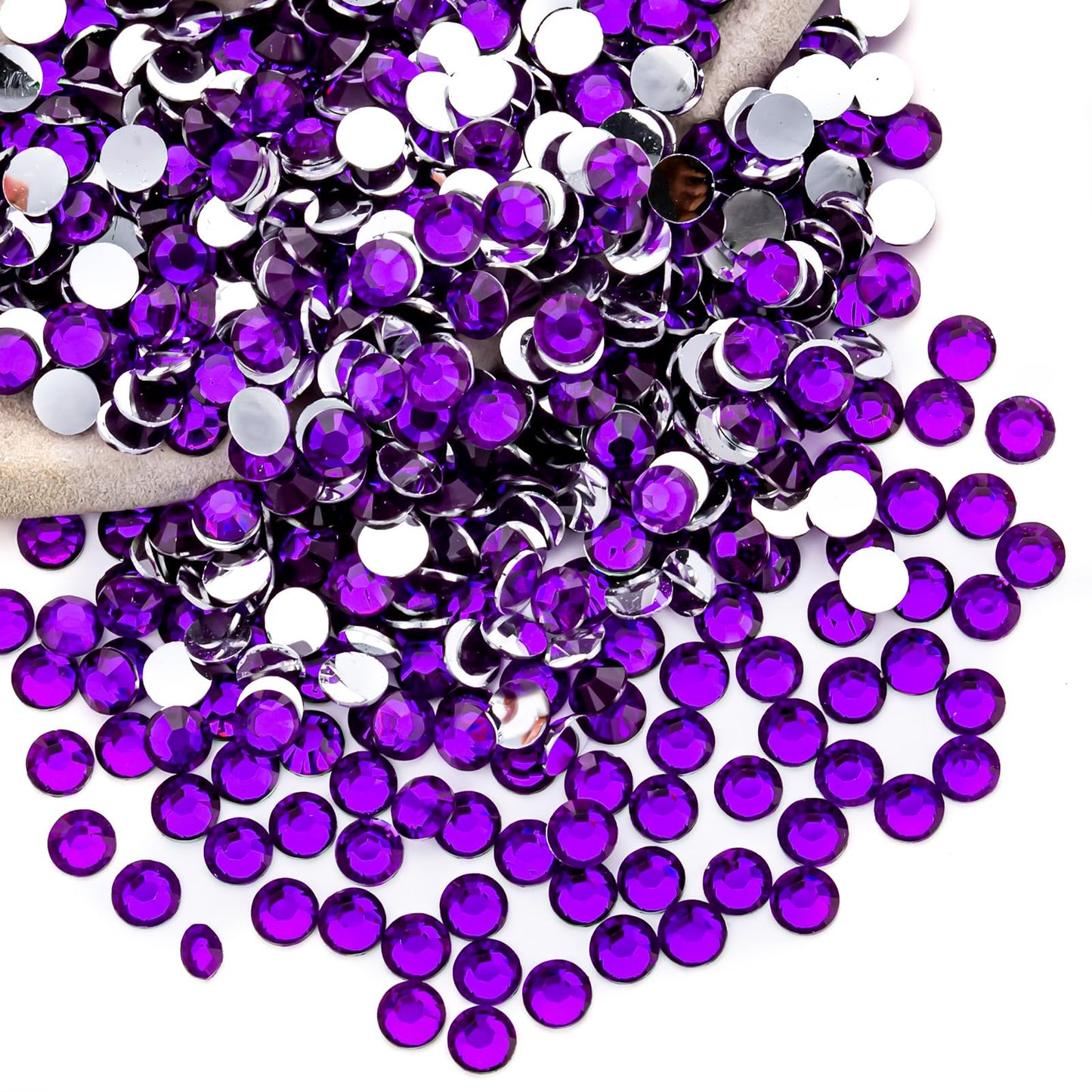 Violet Rhinestones Bulk, 5000PCS Flat Back Round Jelly AB Rhinestones Non-Hotfix Crystal Gems Wholesale for Crafts Makeup Nails Face Tumblers Clothes Shoes Handmade Decoration 5mm