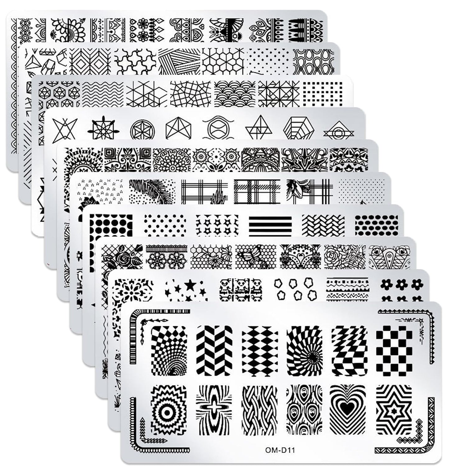 SILPECWEE 10Pcs Nail Art Stamping Plates Set Animals Design Nail Image Stamp Plates Manicure Templates Nail Art Tools