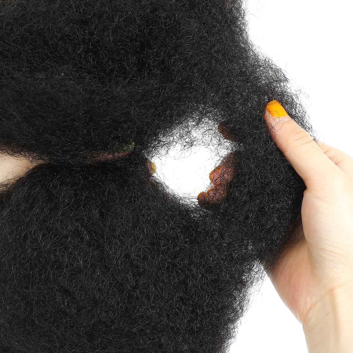 Afro Kinkys Bulk Human Hair, 14 inch 50 Gram 4c Curly Hair for Permanent Sister Locs/Mini Twists/Braids Can Dye and Bleach (Natural Black, 14 Inch)