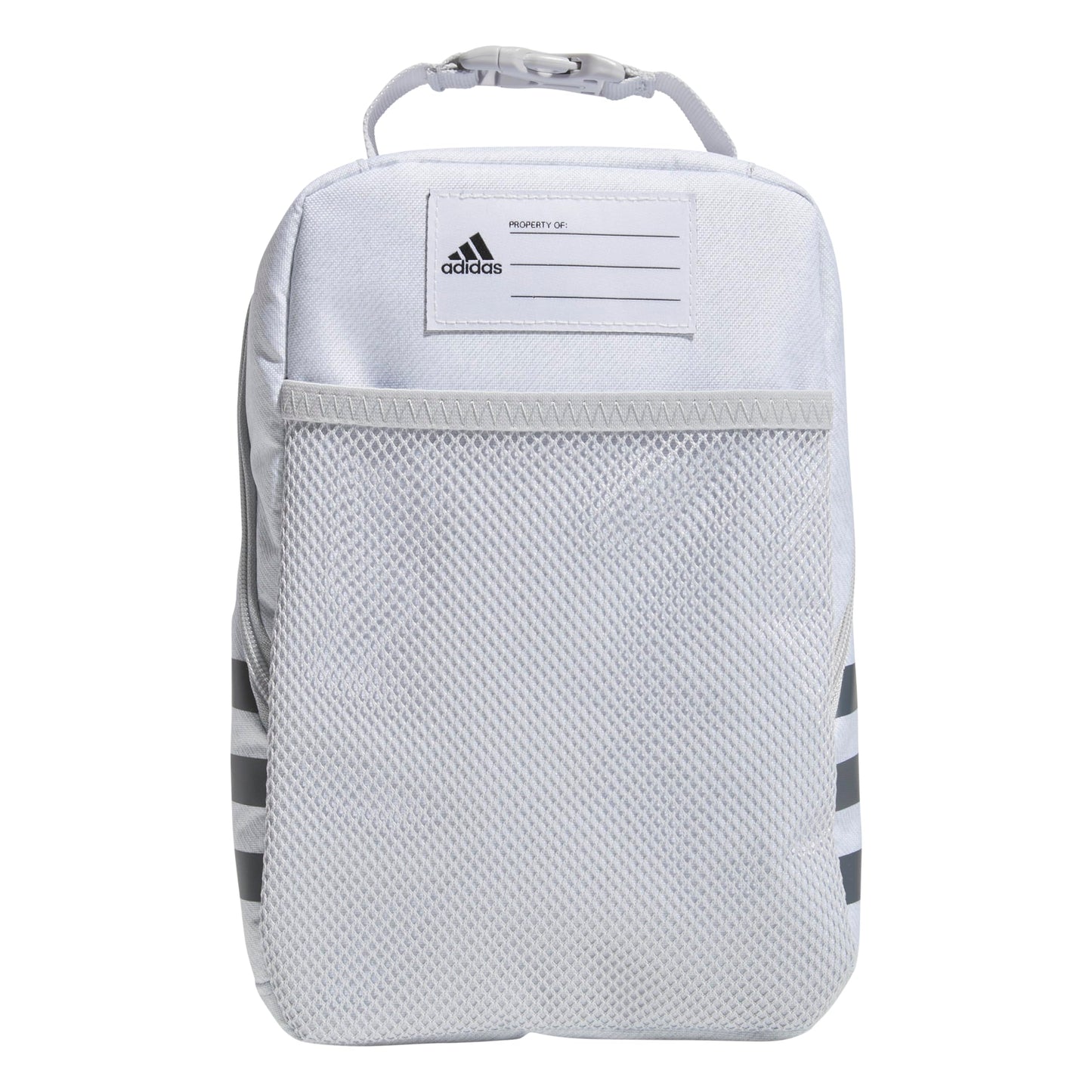 adidas Santiago Insulated Lunch Bag (6.5L) with clip lock handle, Twill White/LGH Solid Grey/Onix Grey, One Size