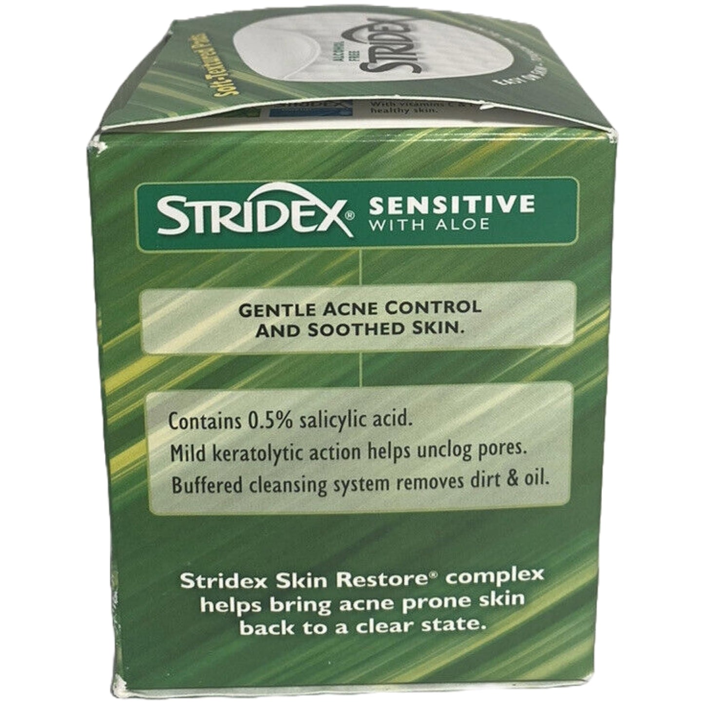 Stridex Daily Care Acne Pads with Aloe, Sensitive Skin - 90 Count (Pack of 2)