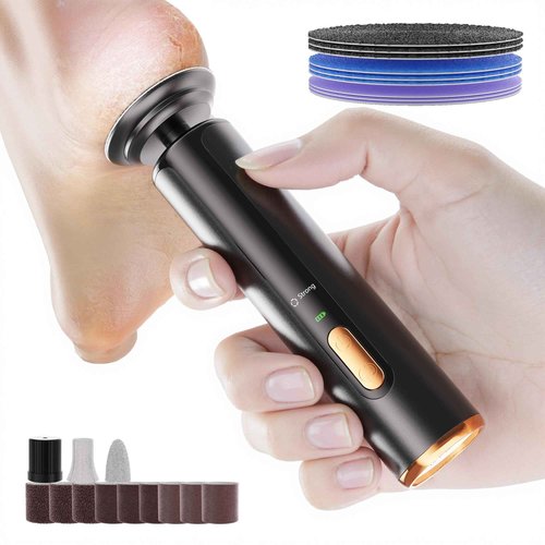 KIUCID Electric Foot Callus Remover - 2 in 1 Cordless Electric Foot File Nail Grinder,Electric Callus Remover for Feet with 3 Modes,Dry Skin Remover for Feet (Black)