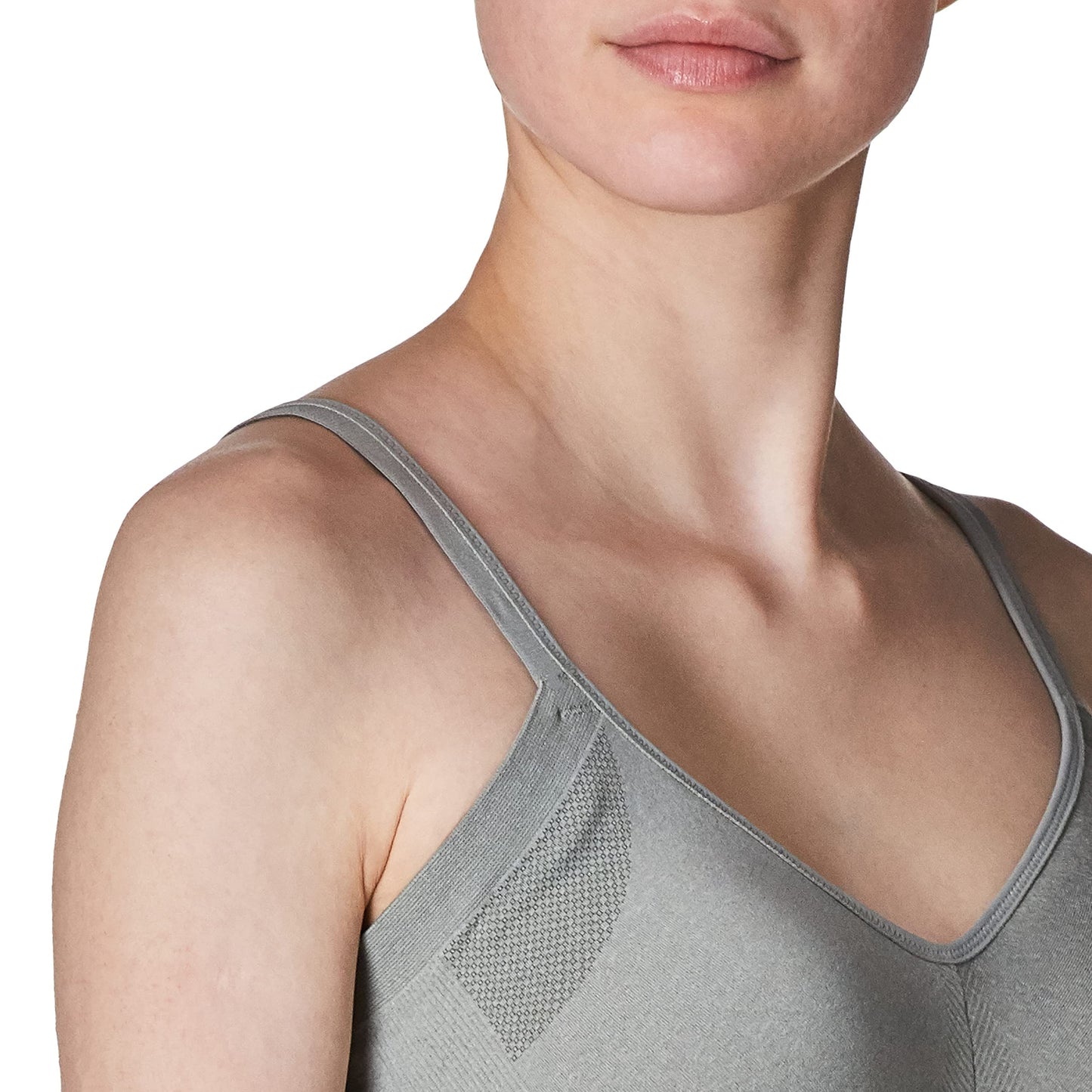 Warner's Women's Easy Does It Underarm-Smoothing with Seamless Stretch Wireless Lightly Lined Comfort Bra Rm3911a, Grey Heather, XS