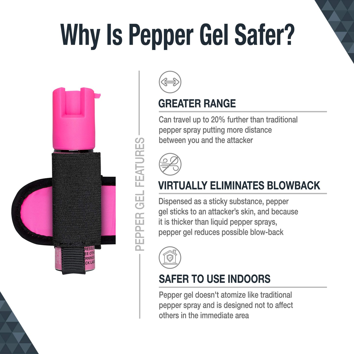 SABRE Runner Pepper Gel, Maximum Police Strength OC Spray, Reflective Hand Strap for Easy Carry & Quick Access, 0.67 fl oz, Secure & Easy to Use Safety, Optional Clip-On Alarm & LED Armband Combos