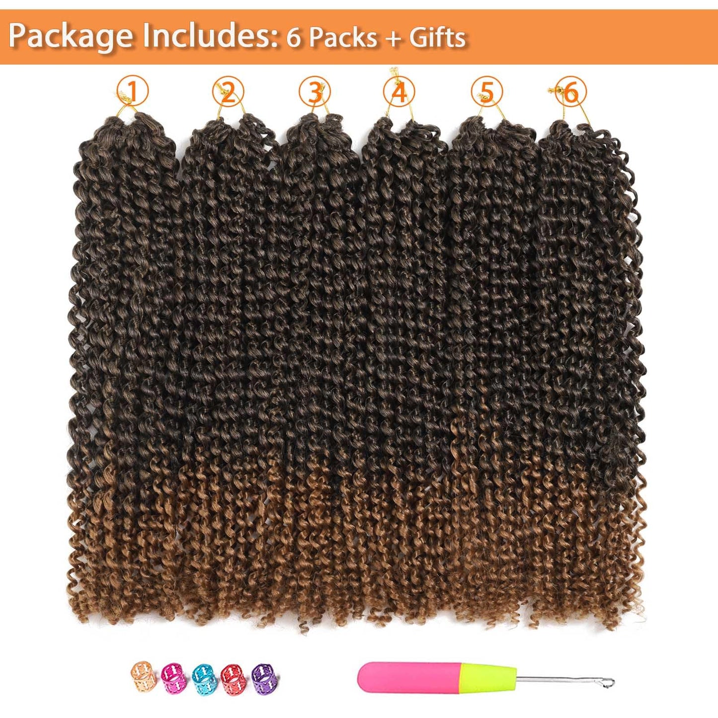 Passion Twist Hair 18 Inch 6 Packs Water Wave Crochet Hair for Passion Twists Long Bohemian Braiding Protective Style Hair Extensions, Tangle Free, No odor, Skin Friendly (18 Inch 6 Packs, T27#)