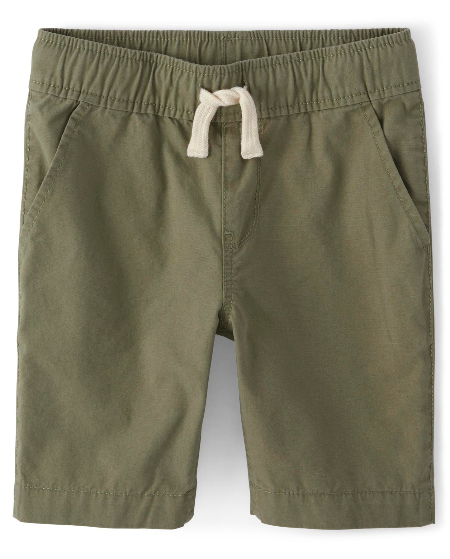 The Children's Place Boys' Cotton Pull on Jogger Shorts, Olive, 4