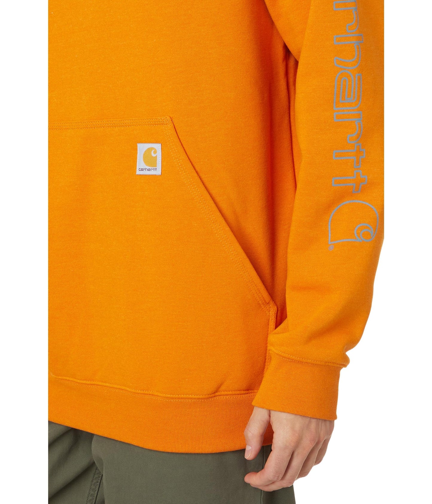 Carhartt Men's Loose Fit Midweight Logo Sleeve Graphic Sweatshirt, Rust Heather