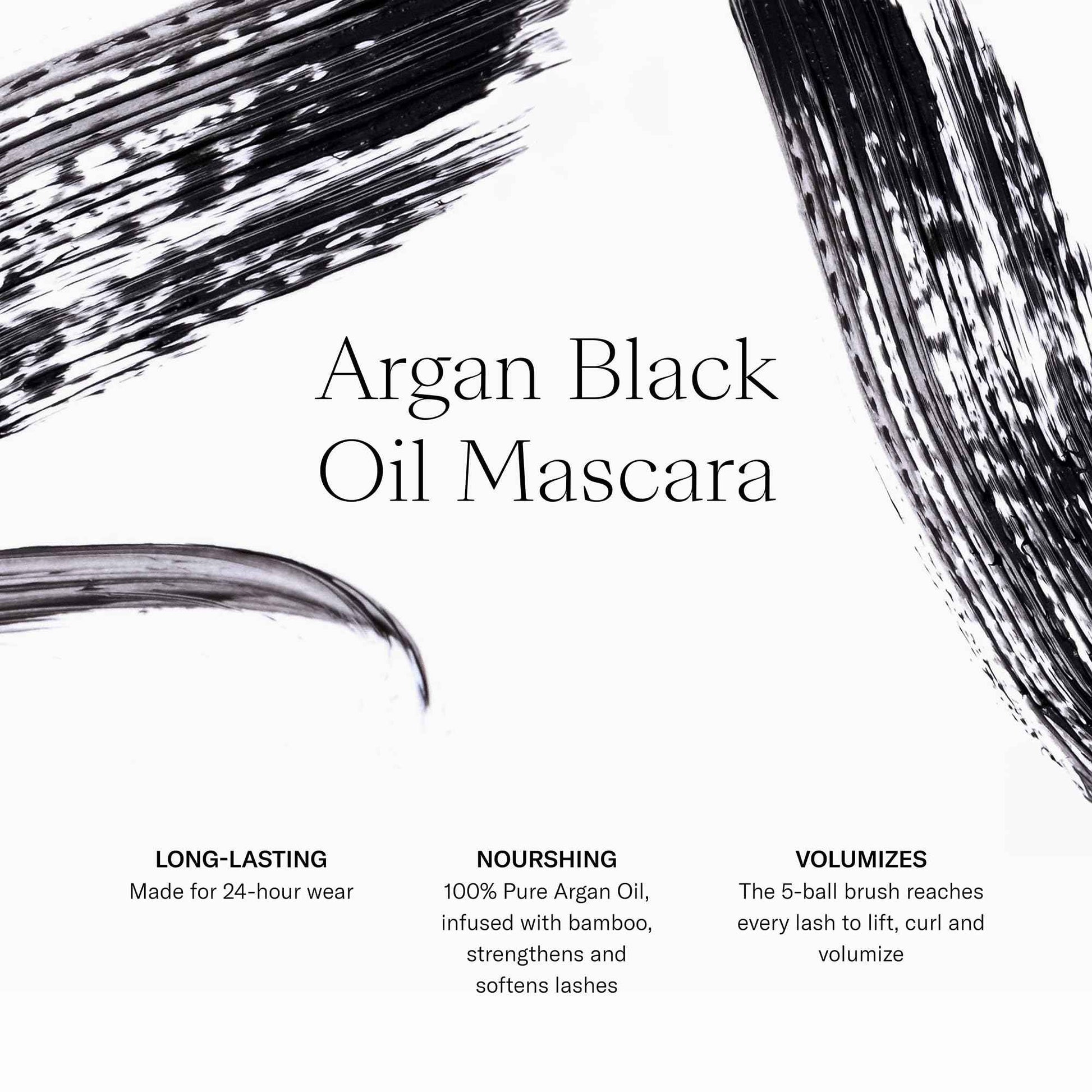 Josie Maran 3-Piece Color Makeup Kit - Argan Oil-Based Makeup Balm for Lips, Cheeks and Eyes, Hyaluronic Acid Lip Plumper & Argan Black Mascara (3 Piece Set)