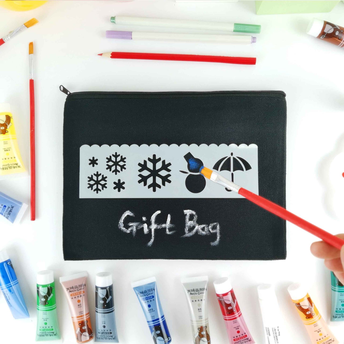 Koolmox 20 Makeup Bags in Bulk, 9x7 Large Plain Black Canvas Pouch with Zipper, Cotton Cosmetic Bags Wholesale for Painting, Heat Transfer Printing, Crafting, Drawing Decoration, Pen Case