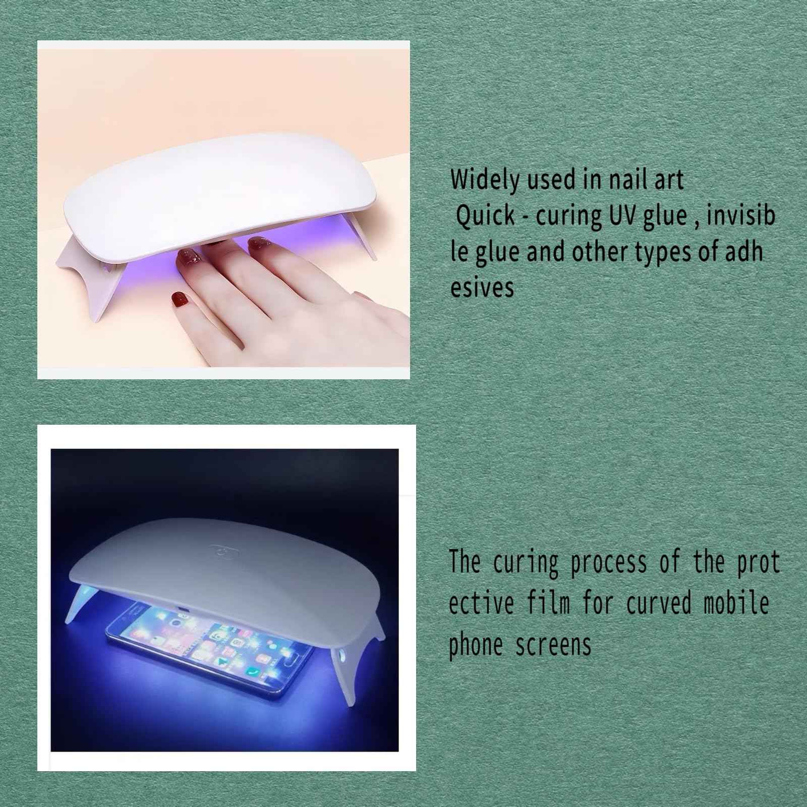 LED Nail Light for Gel Nail Stickers - Max 6W, 2 Timers (60s/120s), Portable Light for Curing Gel Nail Art, Gel Stickers