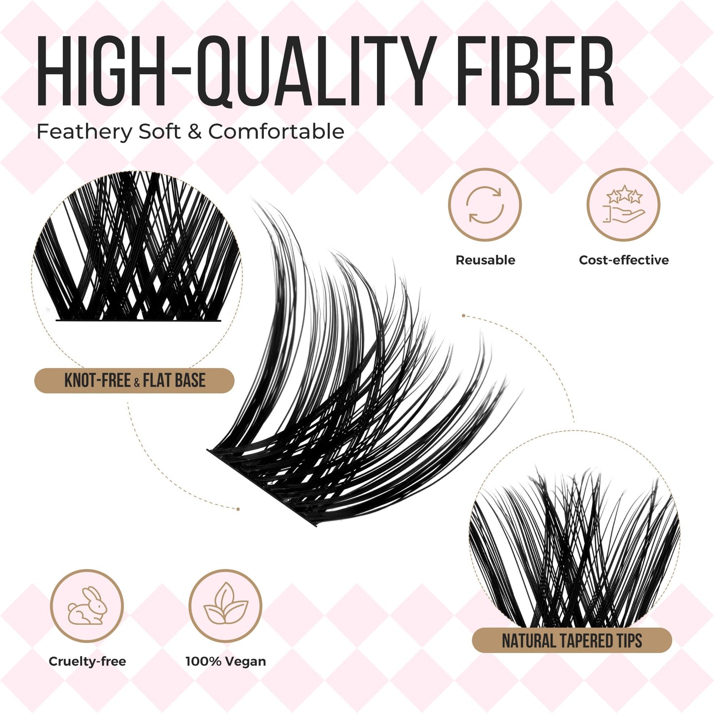 LASHVIEW Lash-Extension-Clusters 182pcs D Curl Lash Clusters Natural Look Cluster Lashes Extensions Super Thin Band & Soft Lashes Reusable 9-16mm MIX (C163)