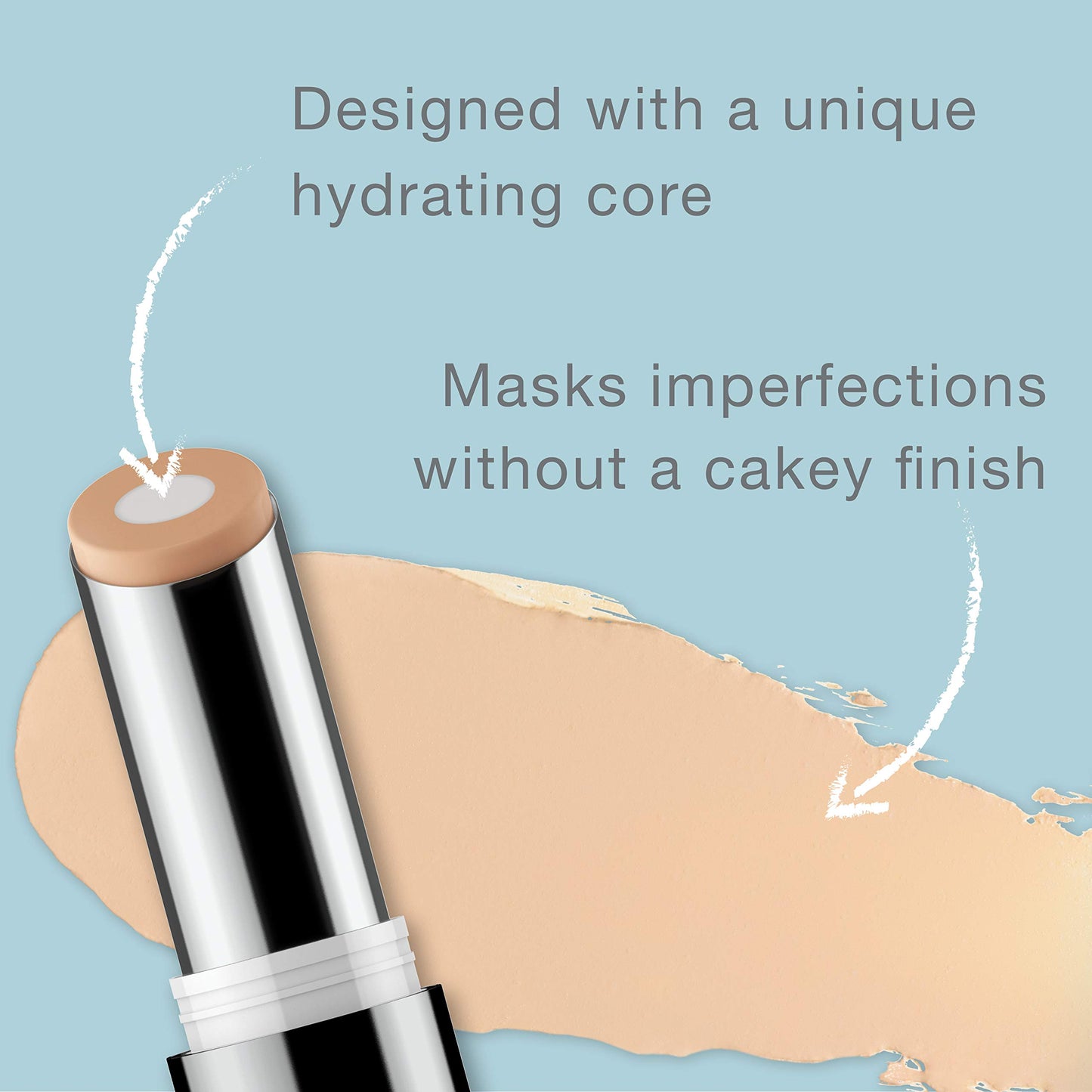 Neutrogena Hydro Boost Hydrating Concealer Stick for Dry Skin, Oil-Free, Lightweight, Non-Greasy and Non-Comedogenic Cover-Up Makeup with Hyaluronic Acid, 40 Medium, 0.12 Oz