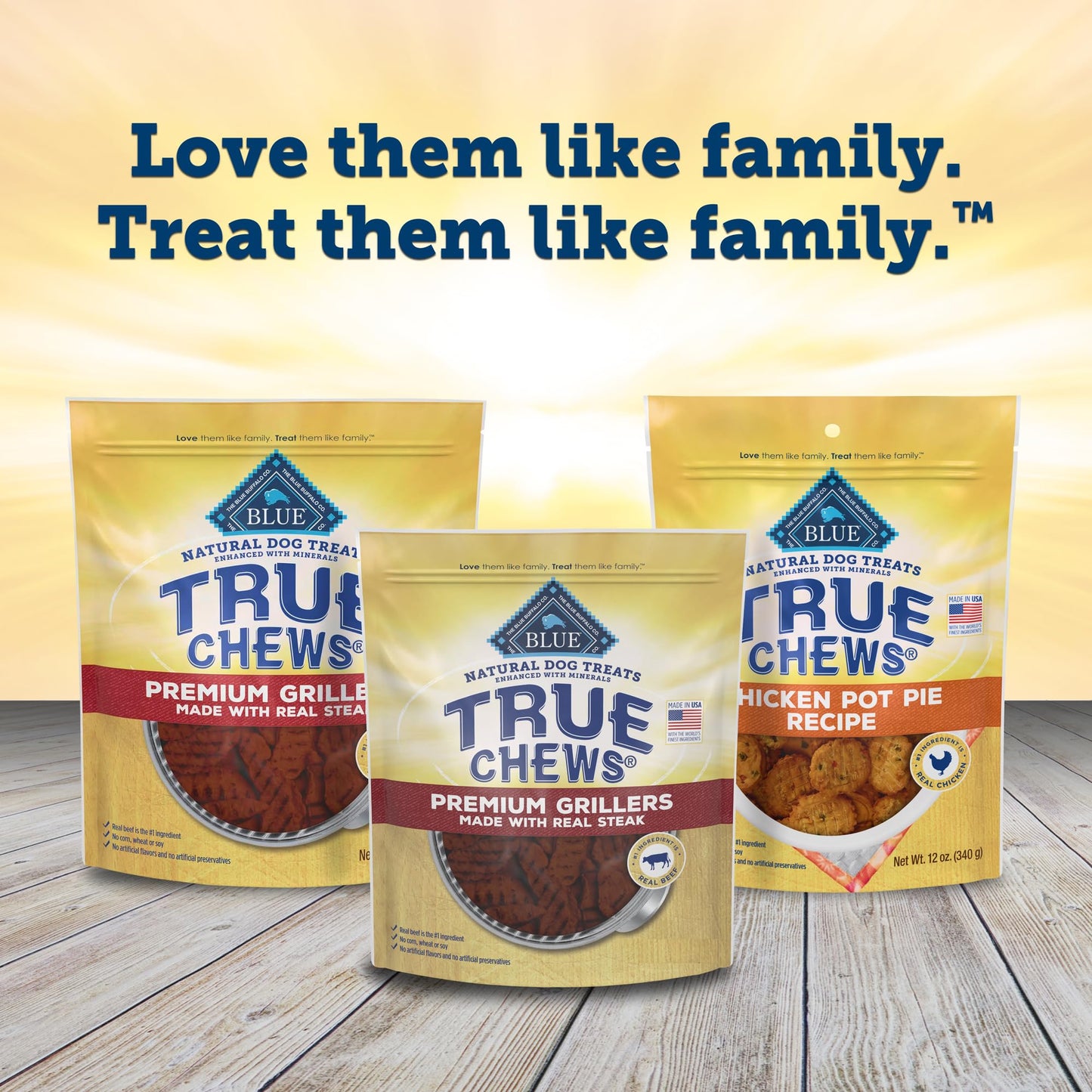 Blue Buffalo True Chews Premium Grillers Dog Treats, Made in the USA with Natural Ingredients, Steak, 10-oz. Bag