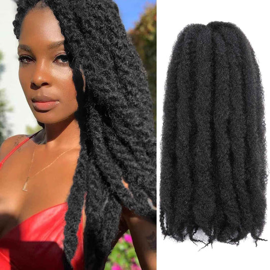Marley Twist Braiding Hair-18Inch 8packs Cuban Twist Hair Soft Marley Hair for Black Women (1B, 18 Inch (Pack of 8))