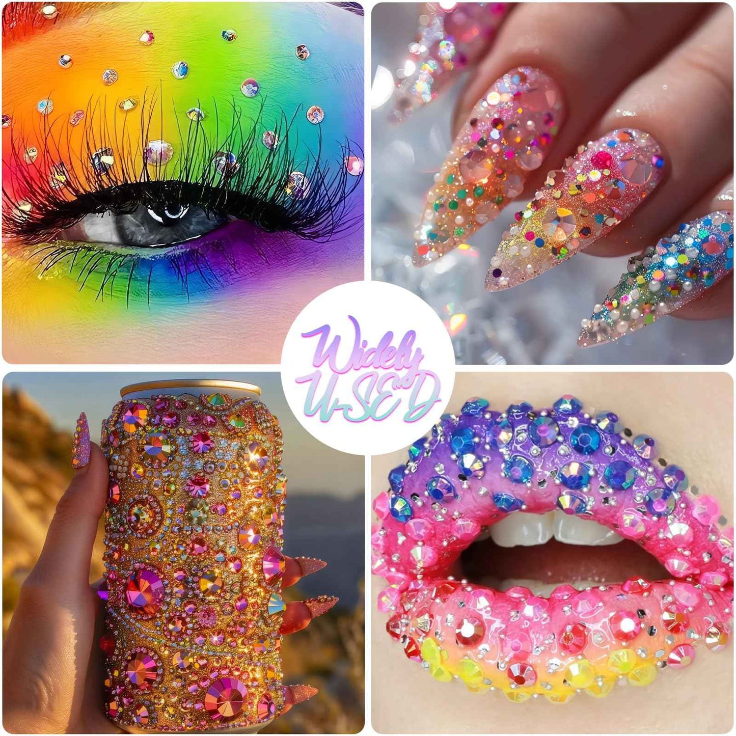 30000+Pcs Resin Jelly Rhinestones for Bedazzling, Gold AB 2-6mm Bedazzler Flatback Gems Kit with 3Pcs 10ml B7000 Jewelry Glue, for Clothing Crafts Tumblers Shoes Book Nail Art