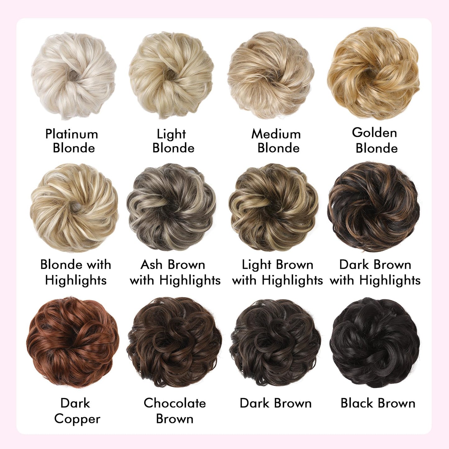 REECHO Messy Bun Hair Piece, 2 Styles Classic Tousled Updo Elastic Hair Bun Scrunchies Fake Hair Bun Donut Ponytail Extensions Messy Hair Bun Accessories for Women - Platinum Blonde