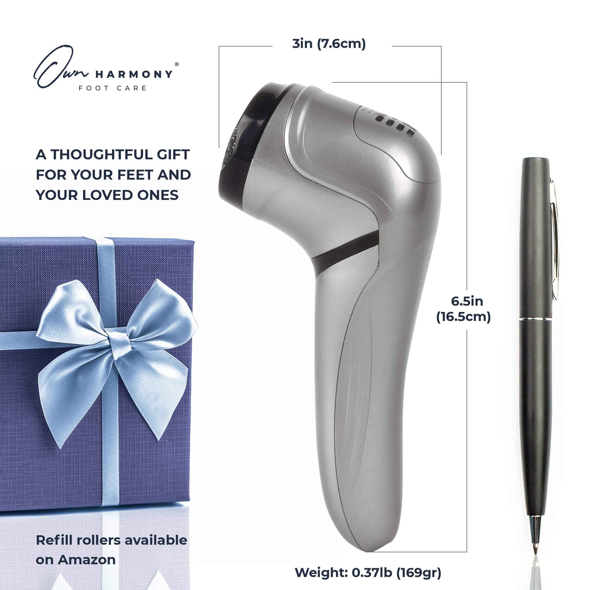 Own Harmony Electric Foot Callus Remover with Vacuum and 7 Rollers Bundle - Professional Pedicure Tools Kit for Powerful Pedi Feet Care Vac, Electronic Foot File - Best for Hard Dry Cracked Dead Skin