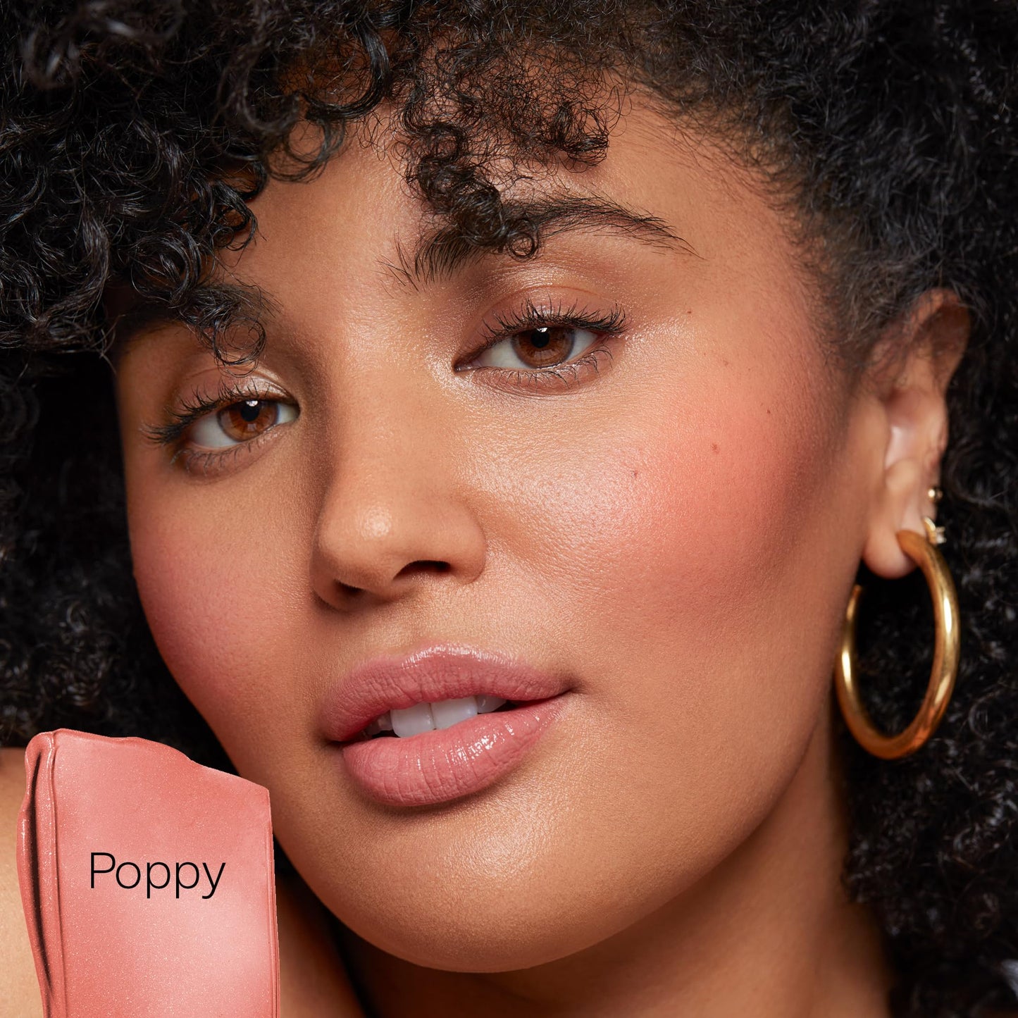 Saie Dew Blush - Lightweight Liquid Blush with a Blendable + Buildable Cream Finish - Dewy Cheek Tint with Doe Foot Wand Makeup Applicator - Bright Coral Blush - Poppy (.40 oz)