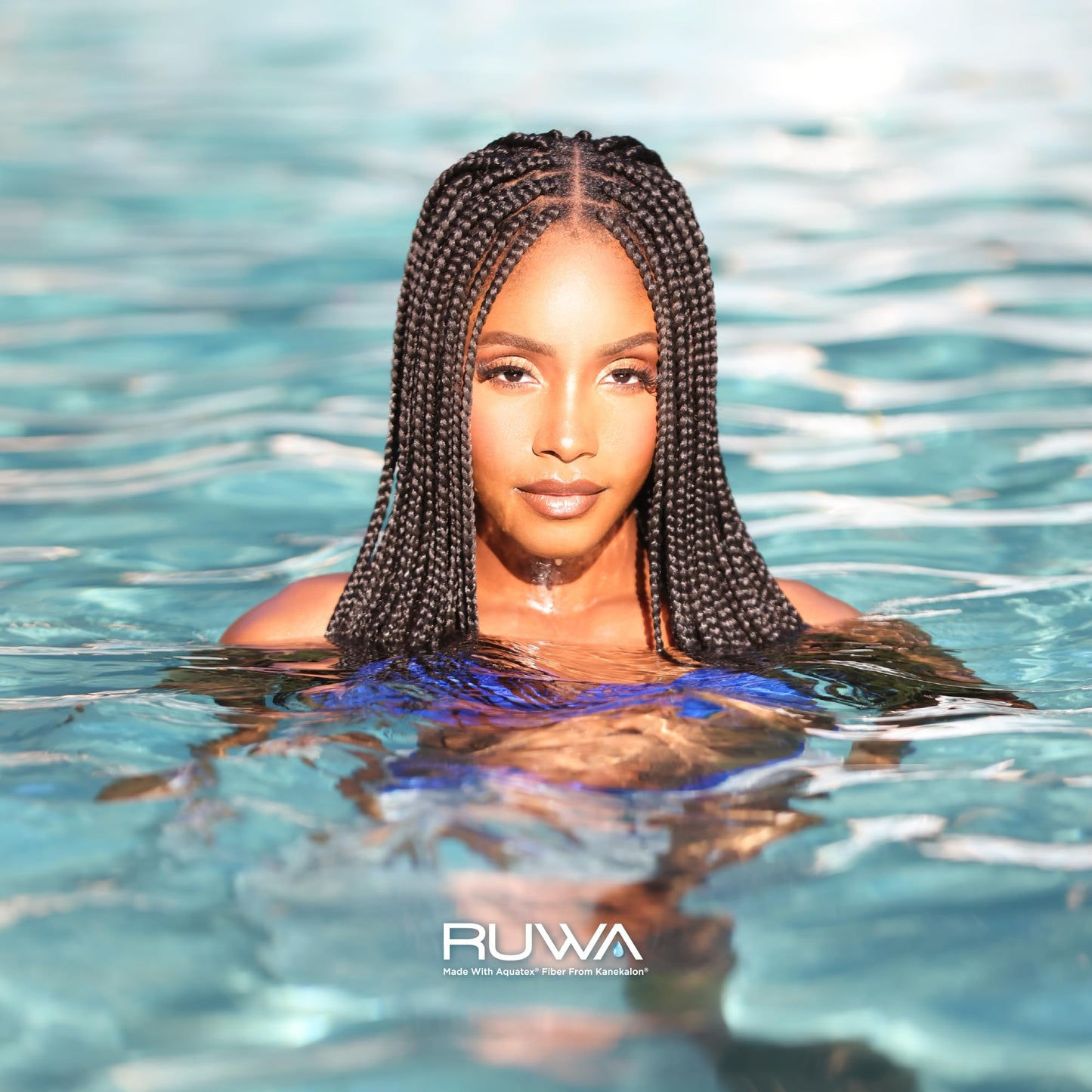 Sensationnel Ruwa prestretched braiding hair - 3x ruwa 18inch water repellent kanekalon fast dry synthetic braid - 3x Ruwa 18 inch (1 pack, SM1B/BG)