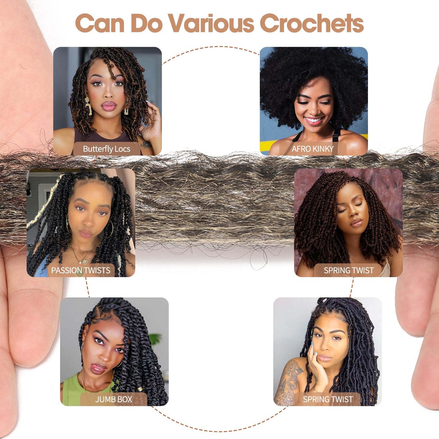 8 Packs Pre-Separated Springy Afro Twist Hair 12 Inch Spring Twist Hair Kinky Twist Crochet Hair for Black Women (T27#, 12 Inch(Pack of 8))