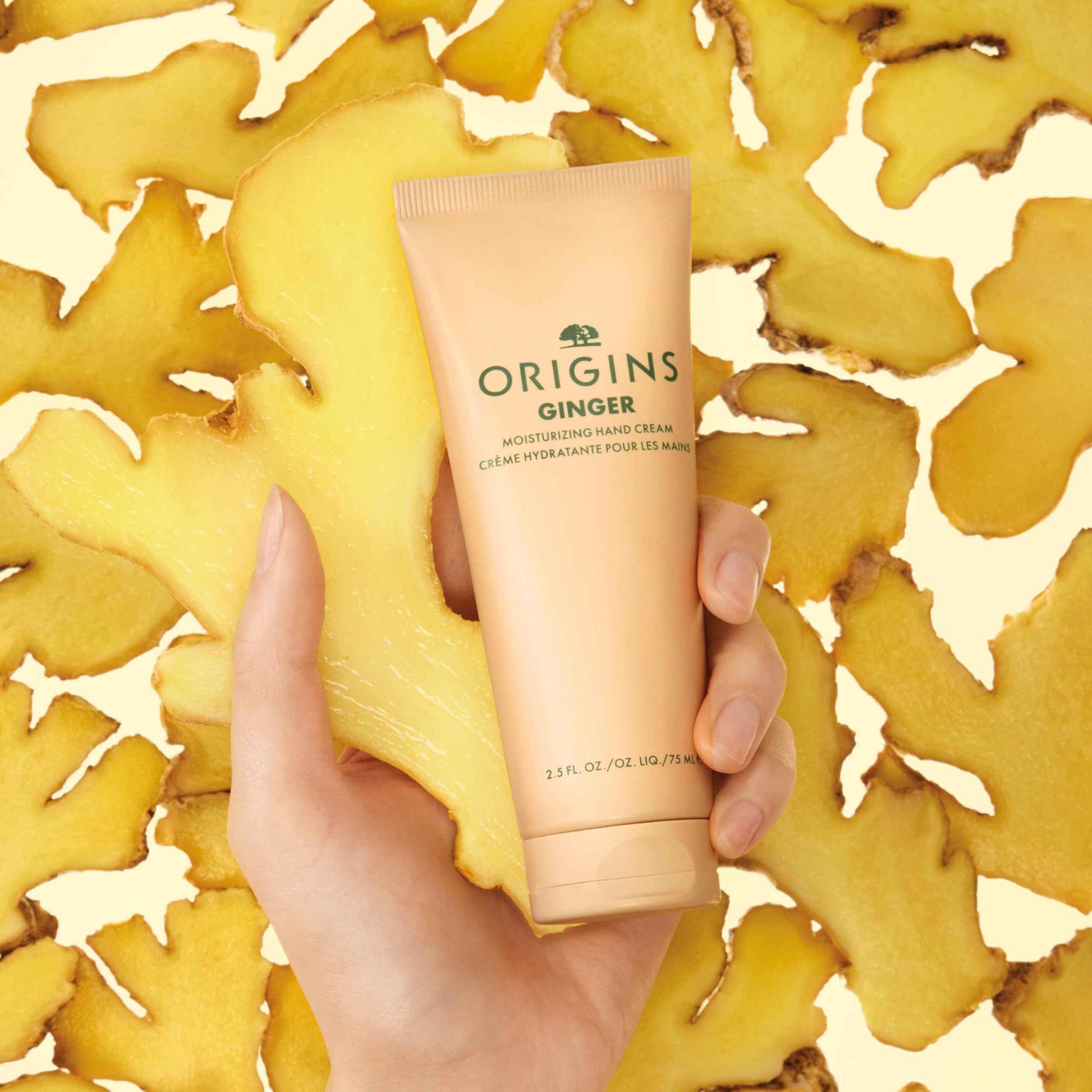 Origins Ginger Moisturizing Hand Cream | Hydrates & Softens Dry Skin | Hand Lotion With Plant-Derived Glycerin, Travel Size, 2.5 Fl Oz