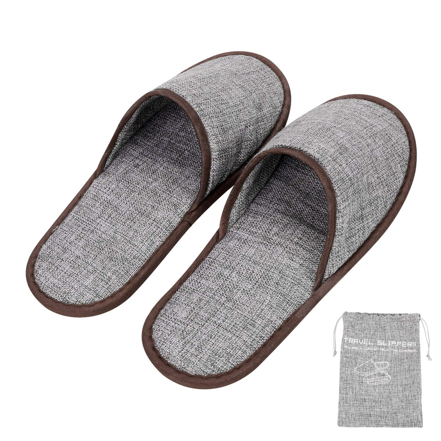 Ibluelover Portable Travel Spa Slippers Foldable Flat Closed Toe Home Shoes with Non-Slip Sole Spa Hotel Slippers Washable Guest Room Cotton Indoor House Shoes Business Trip Flight Footwear