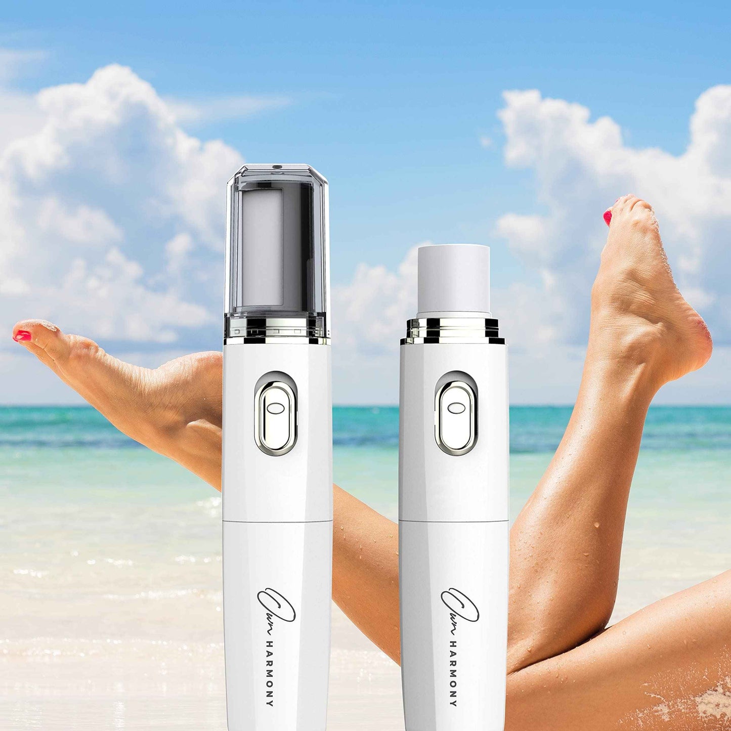 Own Harmony Electric Nail Buffer with Callus Remover Foot Care and 12 Rollers Bundle: Manicure Pedicure Tools Shine Kit - Best Electronic Mani Pedi Polisher Set to Buff, Polish, File Thick Toenails