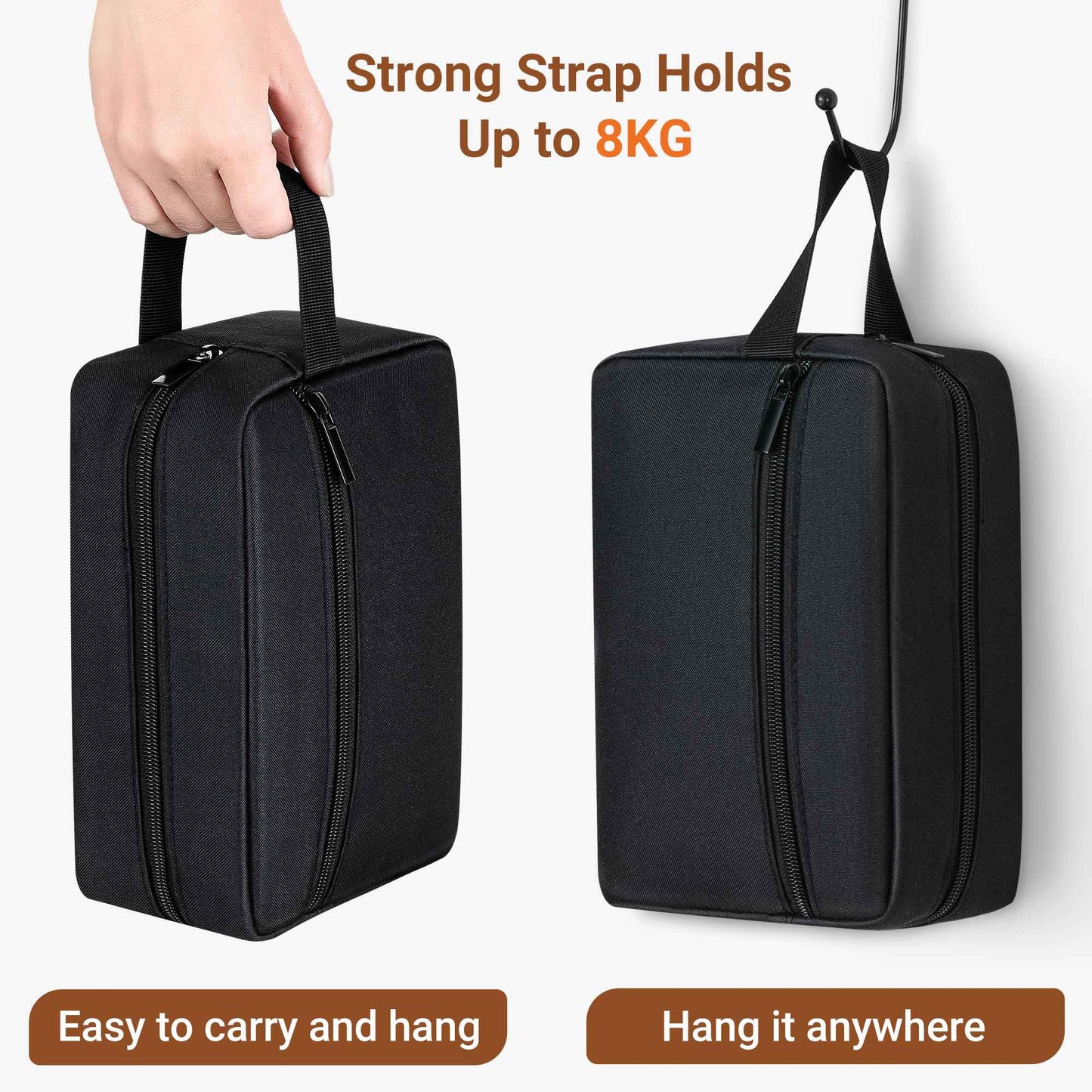 Elviros Travel Toiletry Bag for Women and Men,Lightweight Makeup Bag Hanging Dopp Kit with Shaving Compartment Cosmetic Organizer Small Tool Bag Travel Essentials,Gifts for Men(Black)