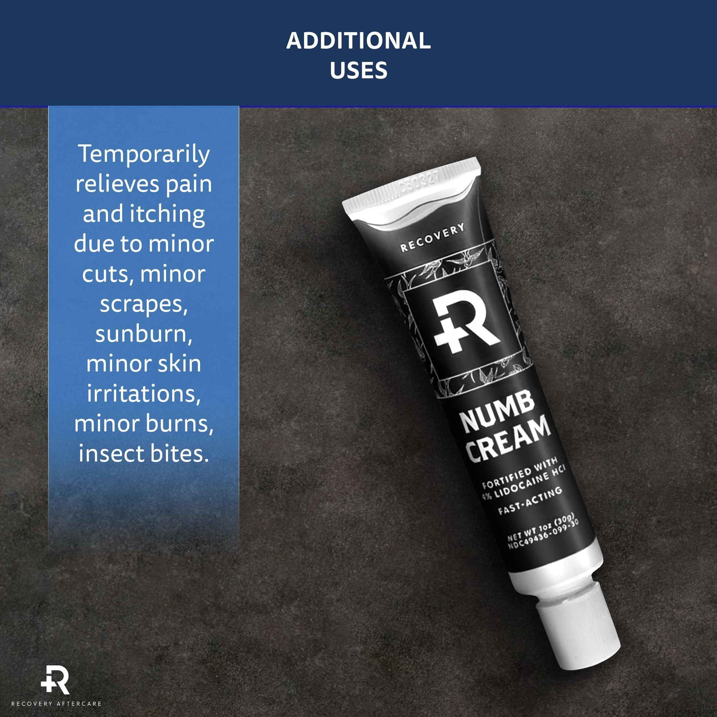 Recovery Aftercare - Numbing Cream - Epinephrine-Free Aftercare - Painless Numbing Cream for Up To 6 Hours of Fast Acting Pain Relief (1 oz)