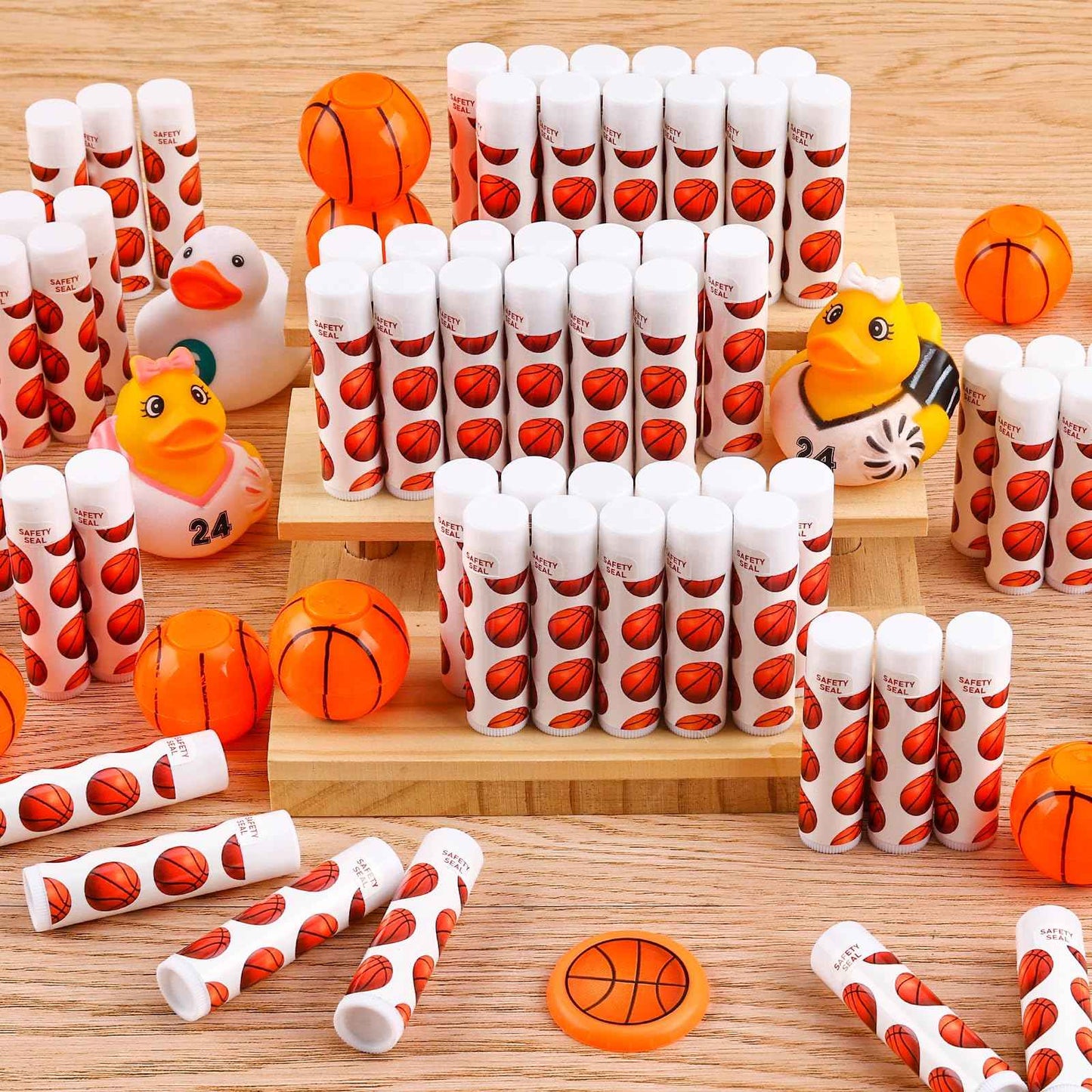 DMSKY 60 Pcs Lip Balm Bulk, Basketball Party Favors for Team Gifts for Players Teen Girls Boys Sports Party Supplies