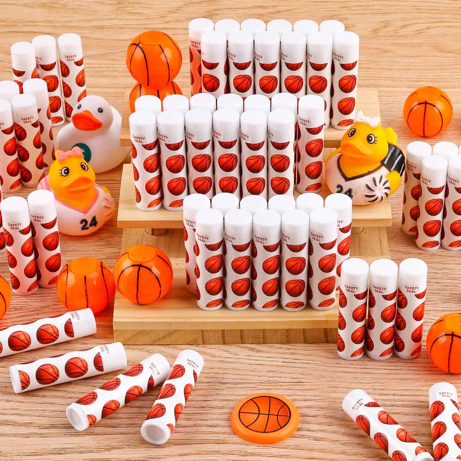 DMSKY 60 Pcs Lip Balm Bulk, Basketball Party Favors for Team Gifts for Players Teen Girls Boys Sports Party Supplies