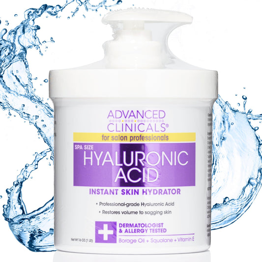 Advanced Clinicals Hyaluronic Acid Body Lotion & Face Moisturizer W/Vitamin E | Hydrating Firming Lotion Minimizes Look Of Wrinkles, Stretch Marks, & Crepey & Dry Skin | Skin Care Products, 16 Oz