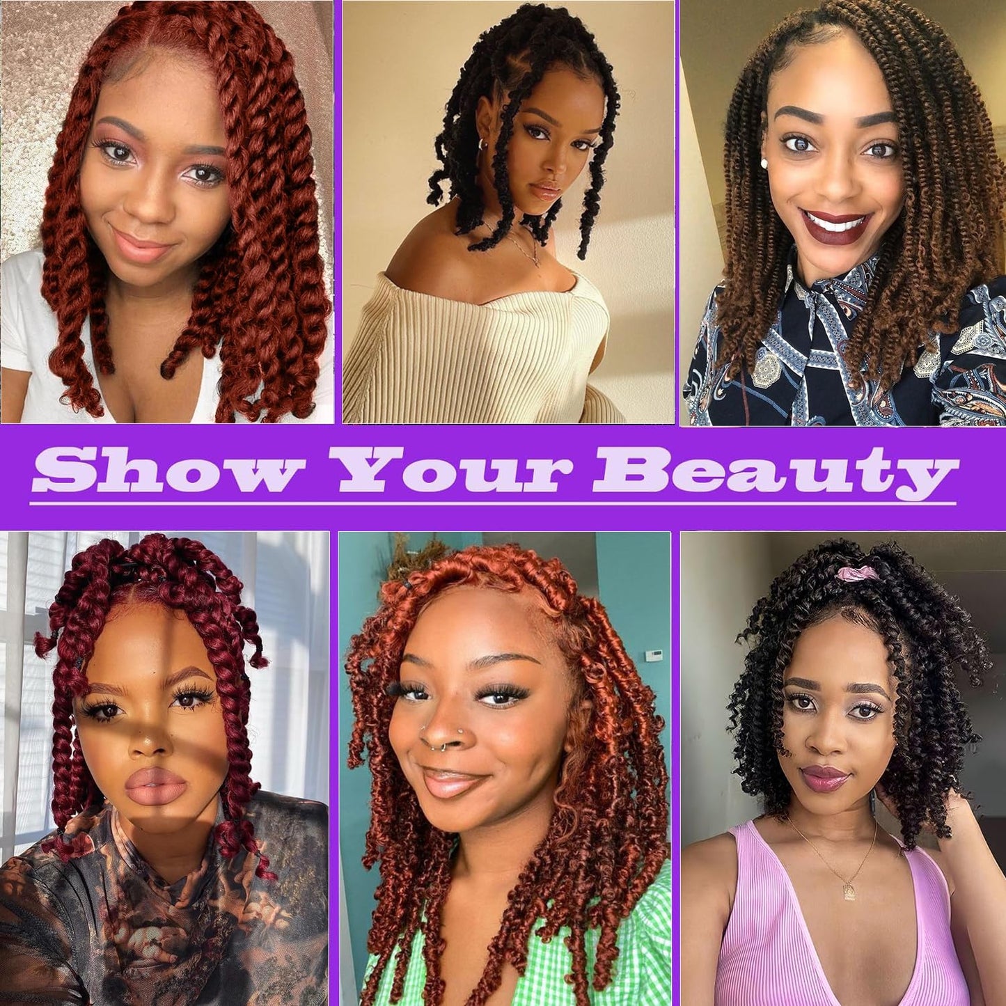 Marley Twist Braiding Hair Afro Twist Hair 12Inch Ombre Brown Springy Afro Twist Hair 8Packs Kinky Twist Hair Spring Twist Hair Synthetic Marely Hair CubanTwist Hair Wrapping Hair for Soft Locs