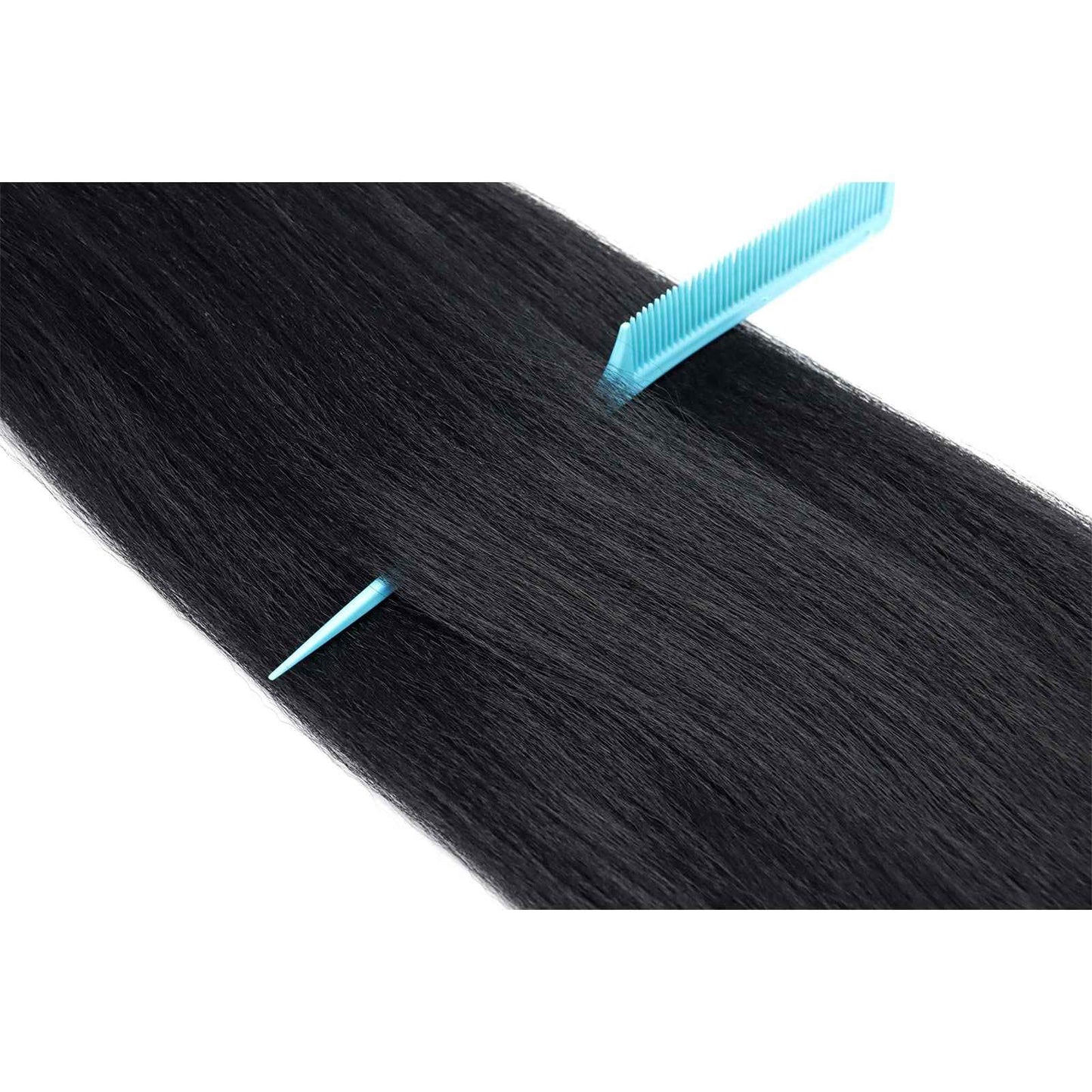 Pre Stretched Braiding Hair 8 Packs 48 Inch Natural Black Color Long Professional Hair for Braiding Twist Braids Itch Free Hot Water Setting Yaki Straight Synthetic Hair Extensions (#1B)