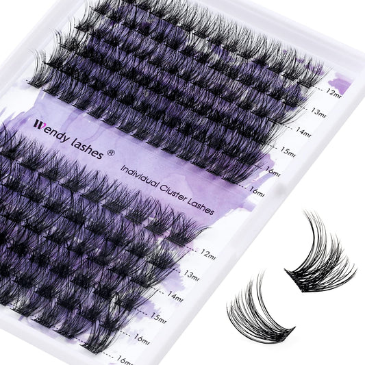 Individual Eyelashes Lash Clusters C/D Curl DIY Eyelashes Wide-stem Lash Clusters 12-16mm Thin Band Cluster Lashes Soft and Wispy Clusters Comfortable Lash Clusters（Hybrid/Volume-0.07C, 12-16mm Mixed）