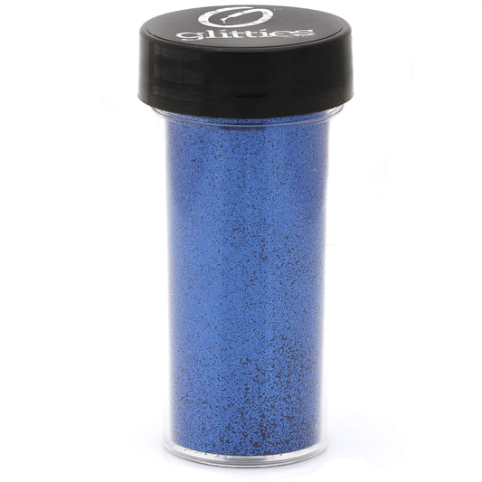 GLITTIES - Cobalt Blue - Loose Fine Glitter Powder (.008") - Great for Nail Art, Nail Polish, Gel, Gel Polish or Acrylic Nail Powder - Solvent Resistant - (30 Gram Jar)