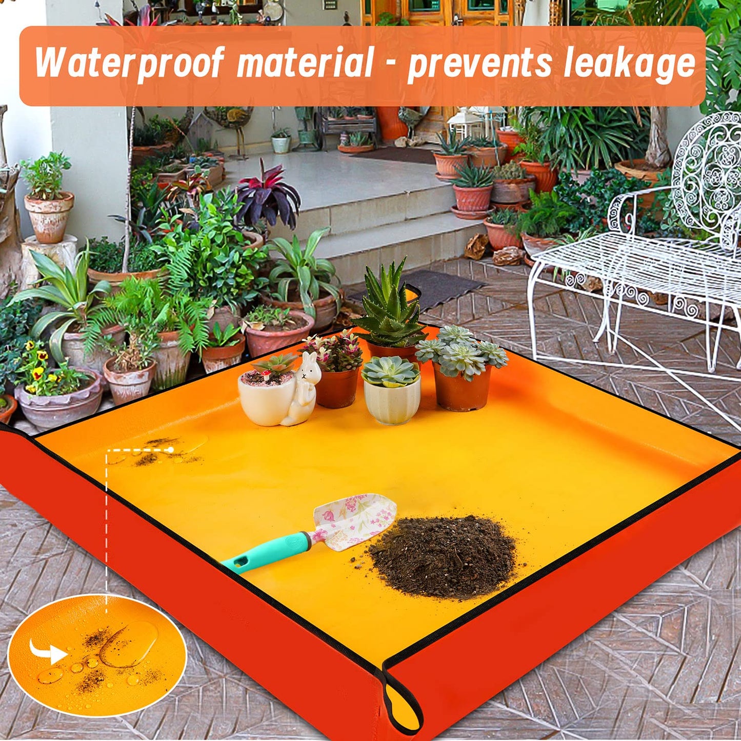 Onlysuki 3 PCS 39.5" X 39.5" Extra Large Repotting Mat for Indoor Plants Transplanting and Dirt Control, Gardening Gifts