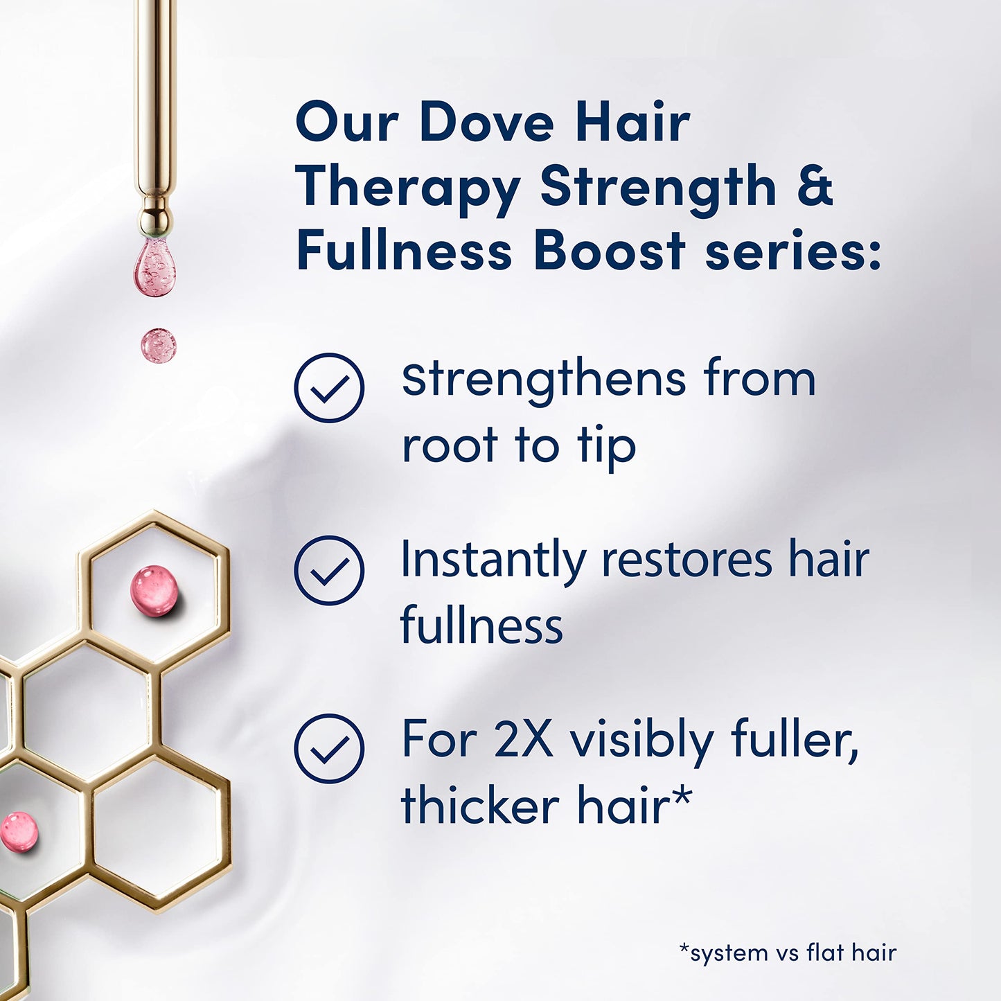 Dove Hair Therapy Shampoo Strengthening Treatment for Thin, Fine Hair Strength and Fullness Boost Sulfate Free Shampoo for 2X Visibly Fuller, Thicker Hair 33.8 oz