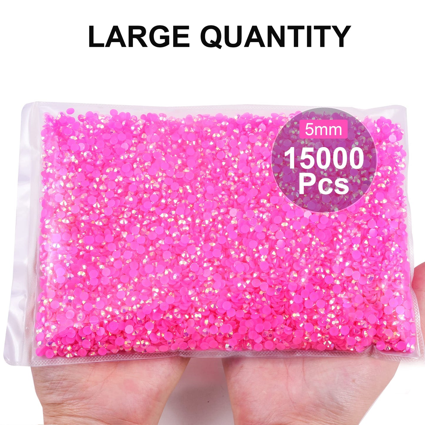 Blinginbox 15000pcs Flatback Rhinestones,Resin Non Hotfix Rhinestones Large Quantity Wholesale for Crafts DIY Creative Design,Clothes,Makeup,Nail Art (5mm=0.2", Lt.Rose AB)