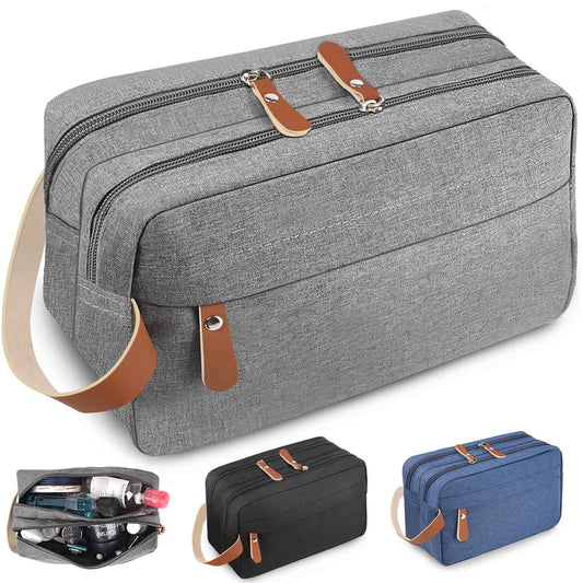 CaCTOUR Travel Toiletry Bag for Men Hanging Dopp Kit Water Resistant Shaving Bag for Toiletries Accessories, Small Toiletry Bag for Traveling (Gray)