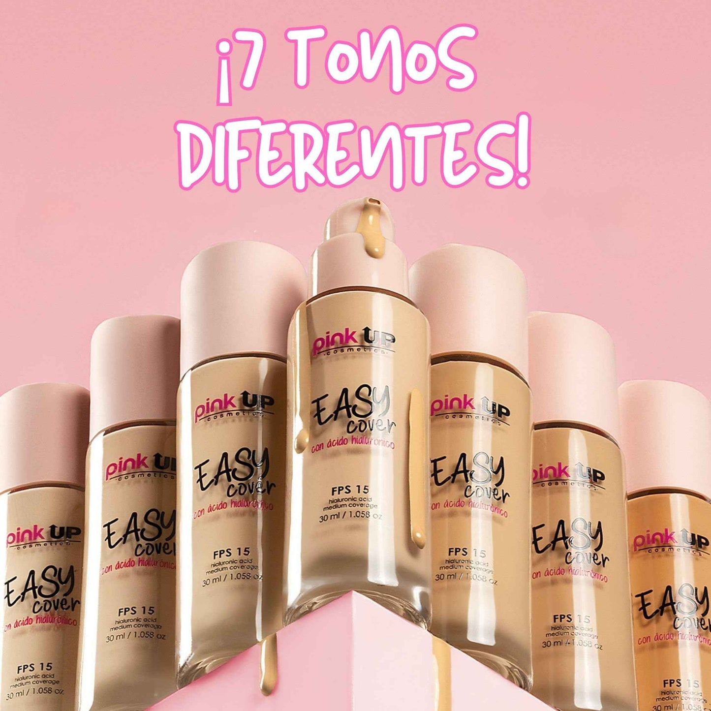 PINK UP Easy Cover Liquid Makeup| Foundation Make Up| Tinted Moizturizer for face| Liquid Make Up| Medium coverage| Water base| Alcohol free| Model PKEC500