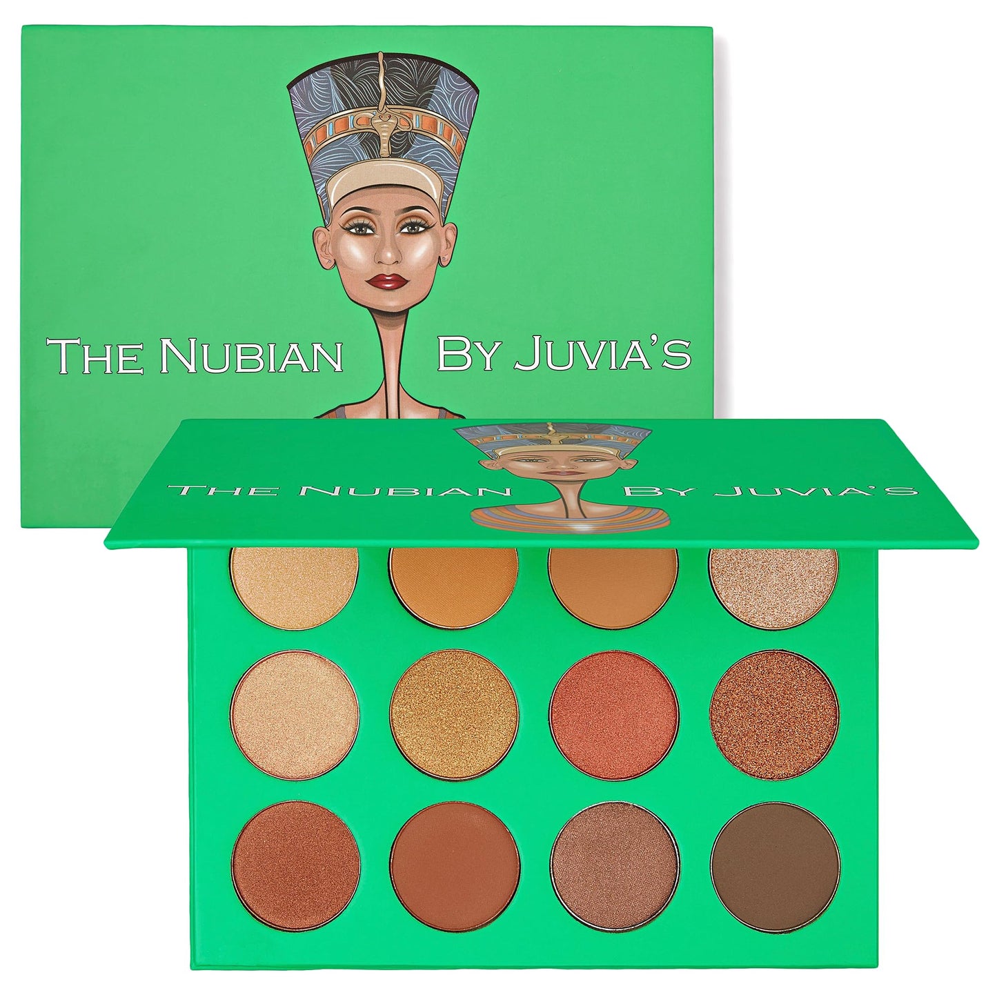 Juvia's Place Palette The Nubian - Golds, Coppers, Browns and Nudes, Shades of 12, Matte & Shimmer Shades, Pigmented Makeup Palette Eye Color & Shine, Pressed