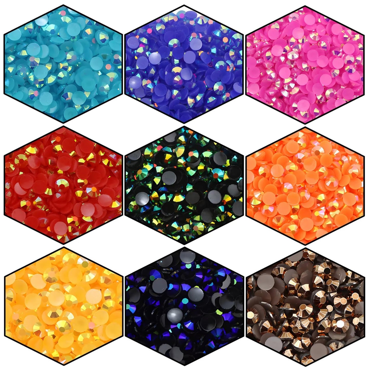 4500 Pcs SS12 3mm AB Flatback Rhinestones for Nails Art Crafts Glitter Round Shine Gems Crystals DIY Clothes Shoes （Orange Yellow AB）