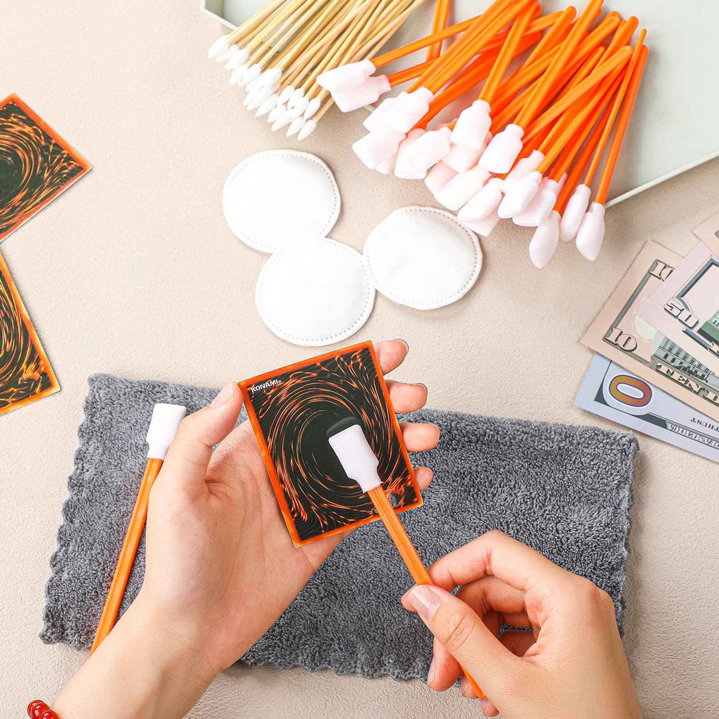 Dansib 603 Pcs Trading Card Care Cleaning Kit Grading Sports Card Cleaning Tool Accessory Kit for TCG Scratch Repair Surface Care