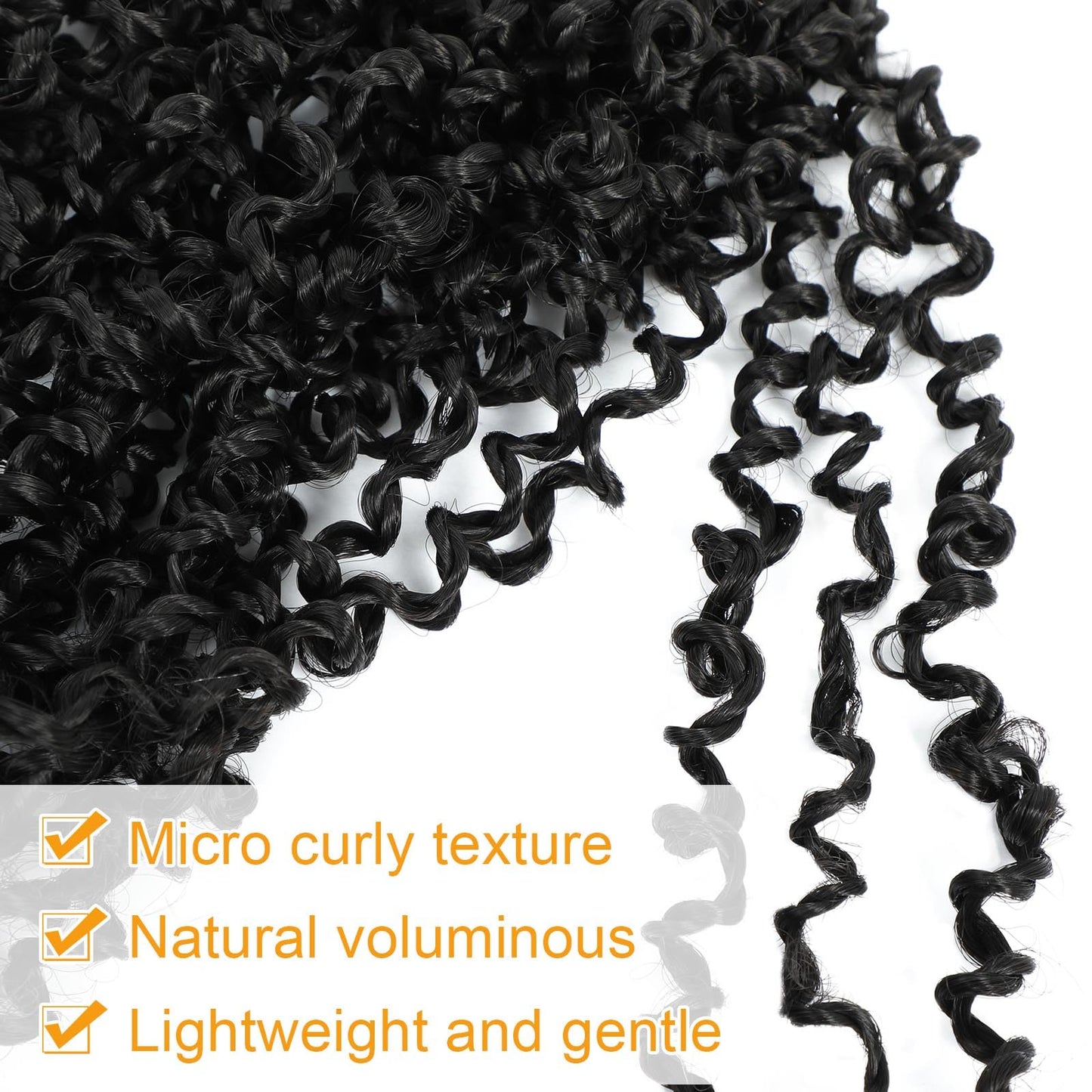 Aksice Pre-looped Yanky Twist Crochet Hair 10 Inch 8 Packs Bohemian Passion Twist Spring Mini Twist Crochet Hair for Black Women Boho Crochet Braids Synthetic (1B#)