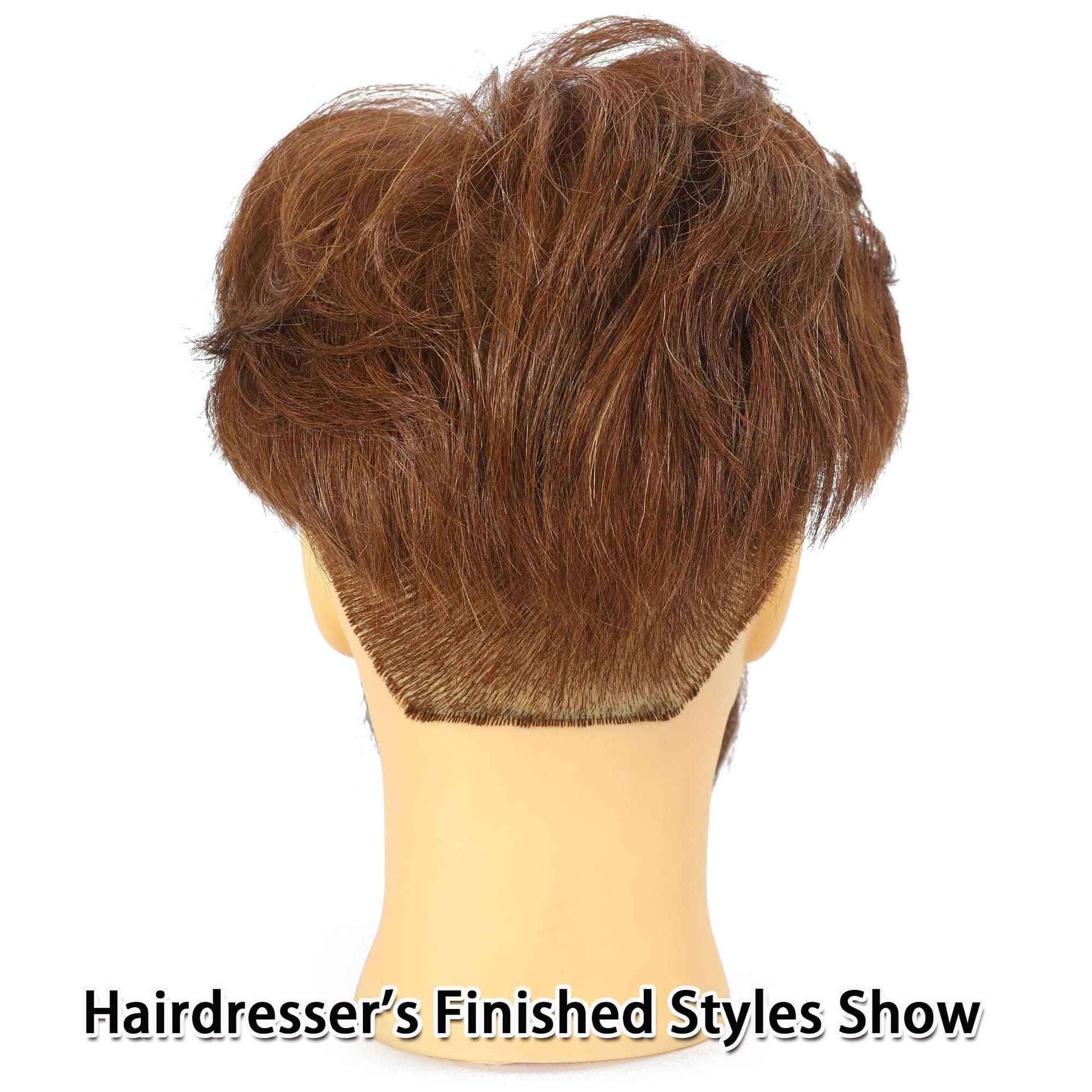 TKIMHEQ Male Mannequin Head with Beard 100% Human Hair Haircut Training Head for Cosmetology Straight Thick Hair Manikin Head Doll Head with Stand Practice Cutting Styling (6 Inches Beard Brown#)