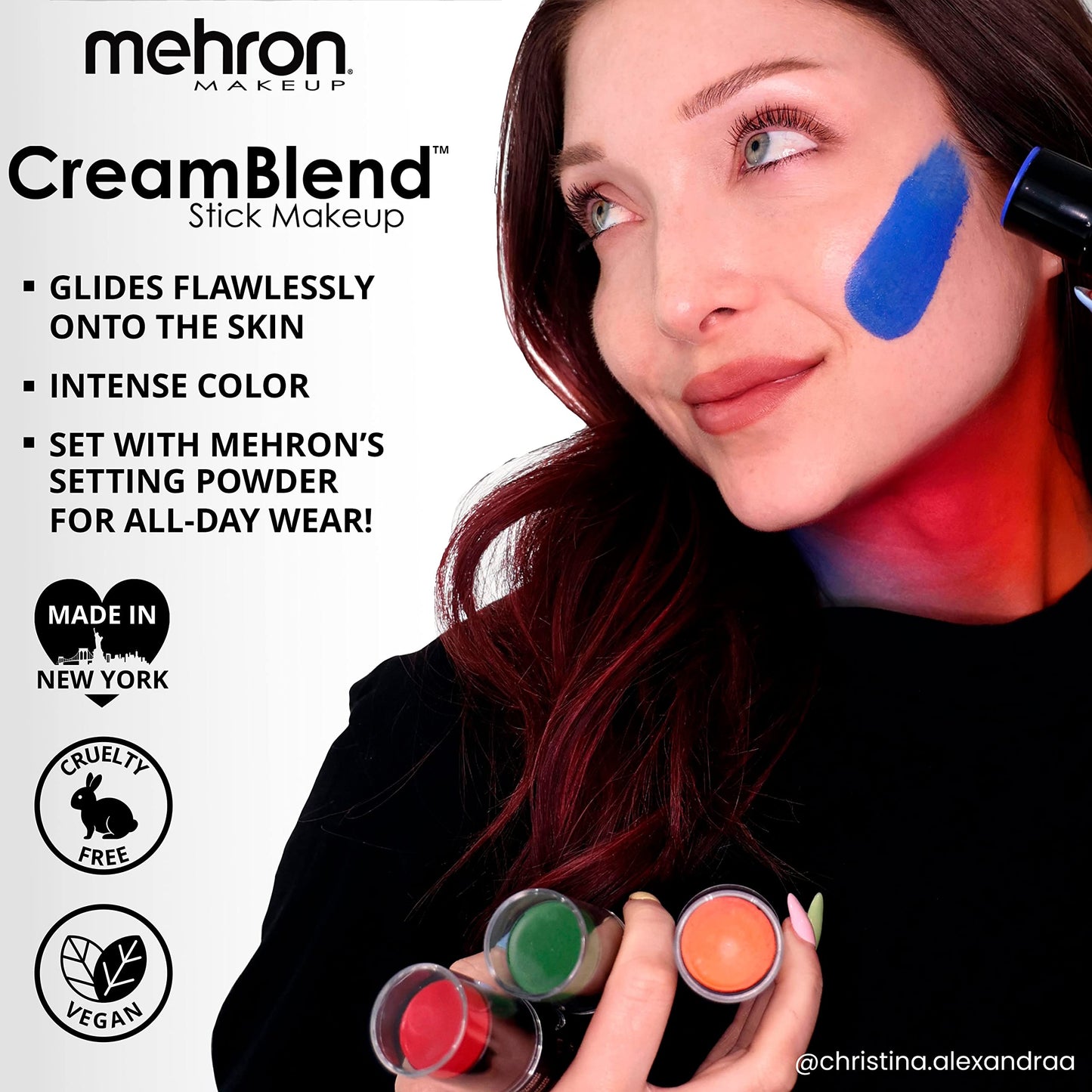 Mehron Makeup CreamBlend Stick | Face Paint, Body Paint, & Foundation Cream Makeup | Body Paint Stick Perfect for Halloween Makeup .75 oz (21 g) (Monster Grey)